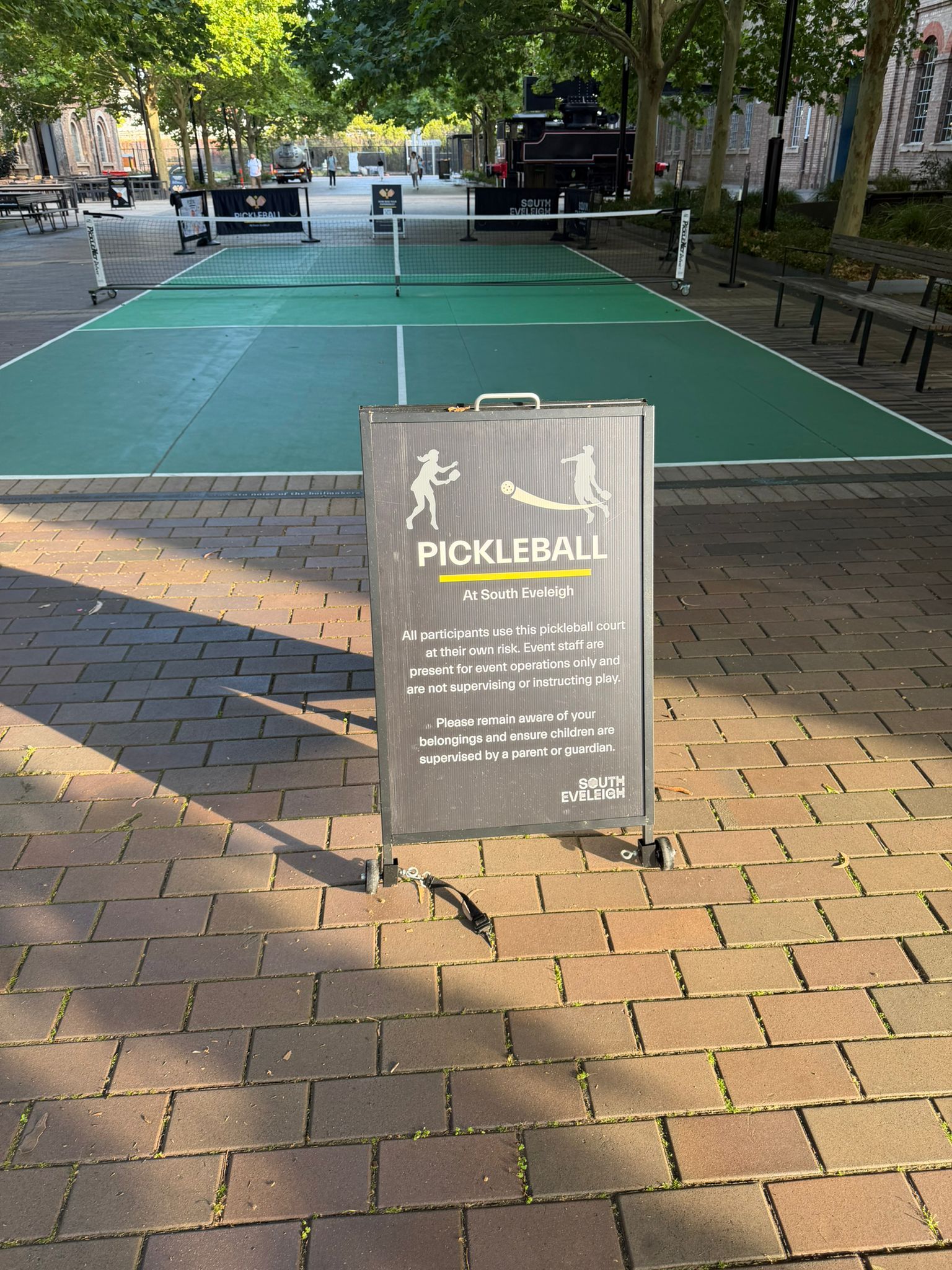Pickleball signage at Eveleigh